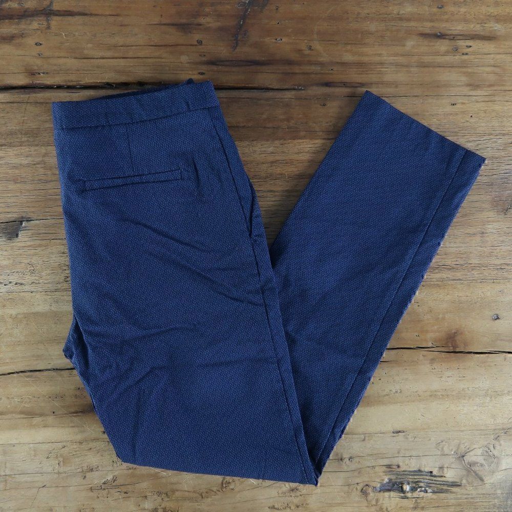 MARIO SERRANI BLUE & BLACK GEOMETRIC DESIGN WORK OFFICE BUSINESS PANTS SIZE 6